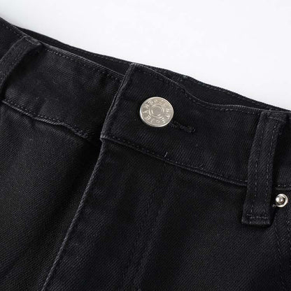 Jeans noir déchire patch en surpiqûre