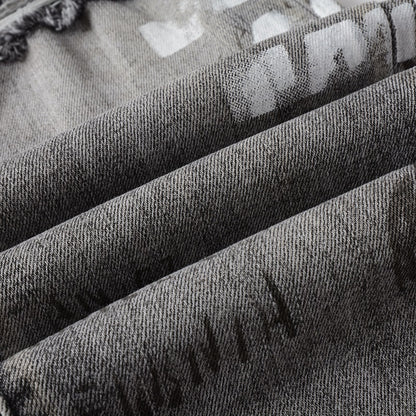 Jeans gris à motif discret