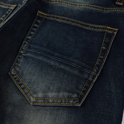 Denim coupure rempli avec patch délavé