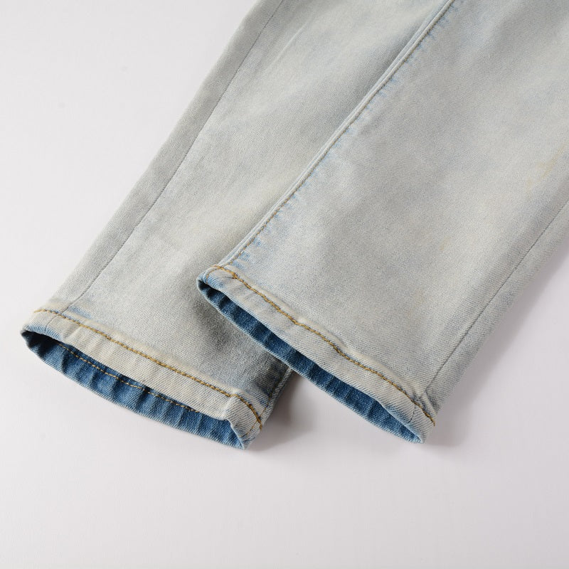 Denim clair déchire à patch interieur