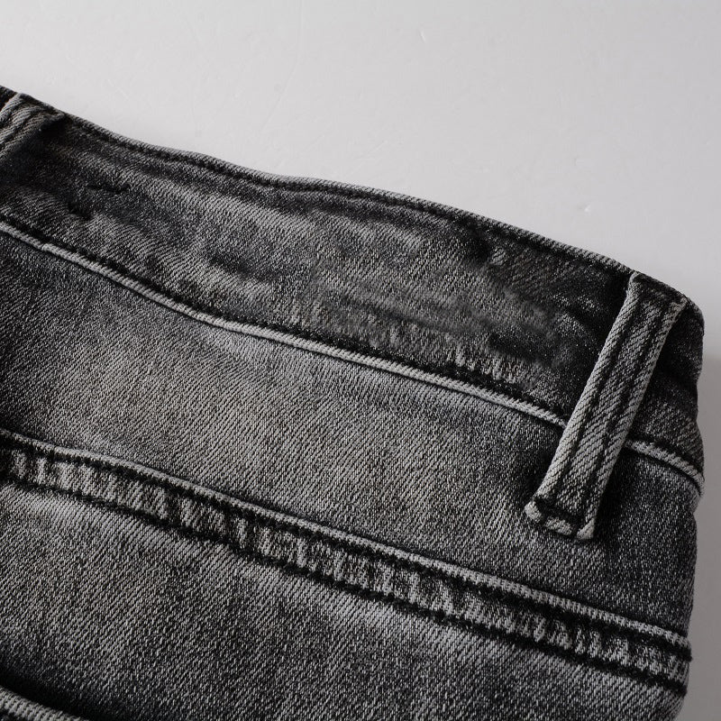 Jeans gris à motif discret