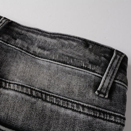 Jeans gris à motif discret